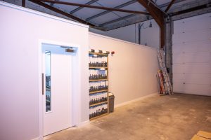 exterior of office with storage showing